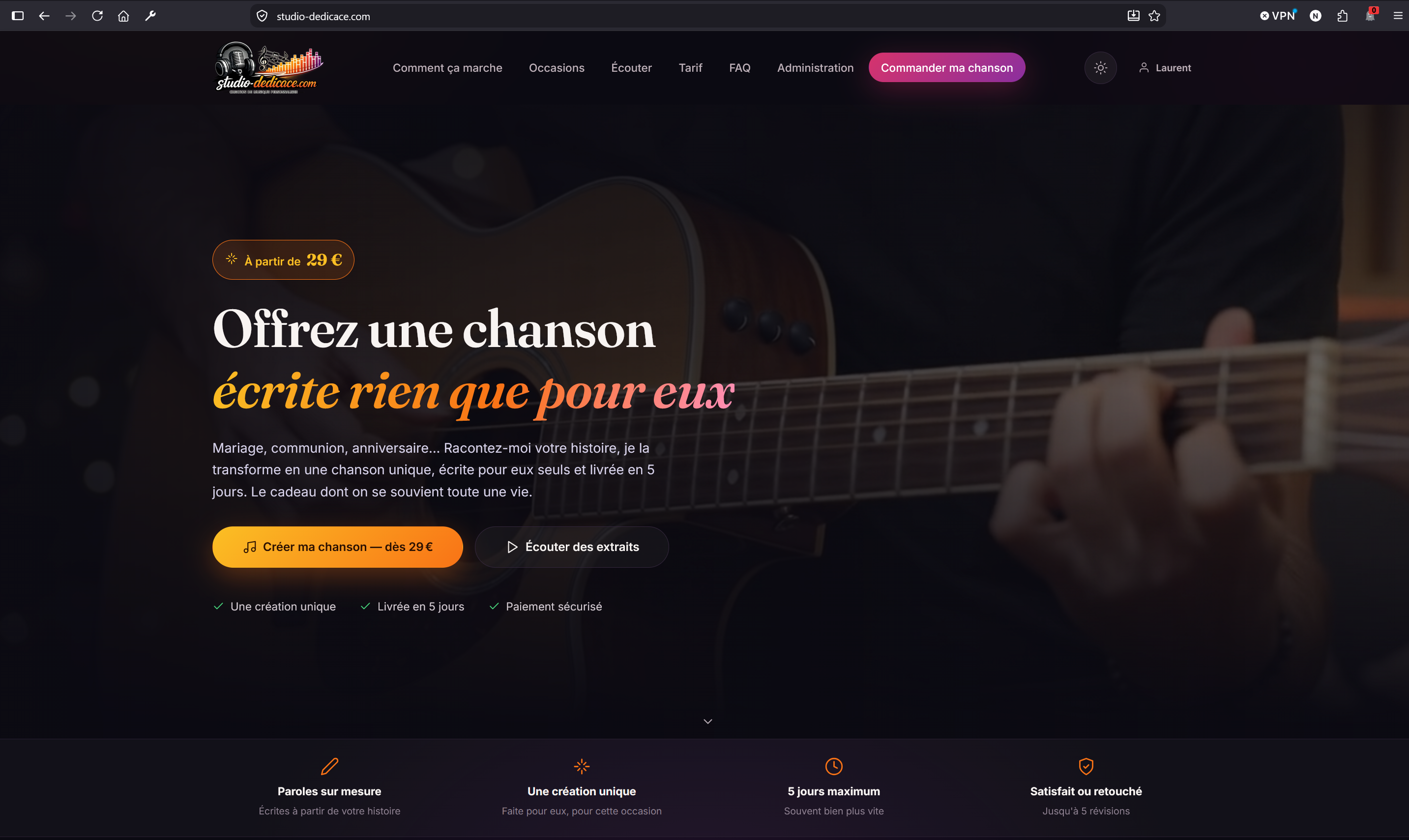 Studio Dédicace Créer votre chanson personnalisée