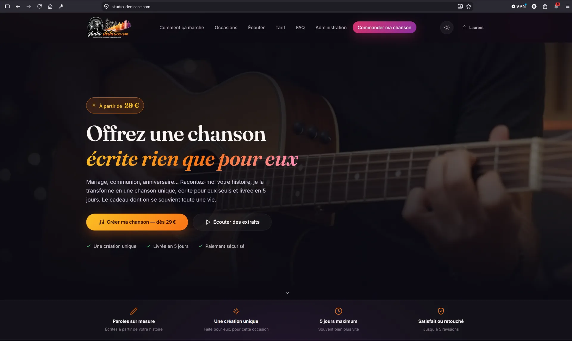 Studio Dédicace Créer votre chanson personnalisée